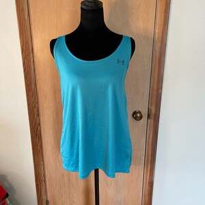 Under Armour Women's XL HeatGear Wordmark Double Strap Tank Loose Fit